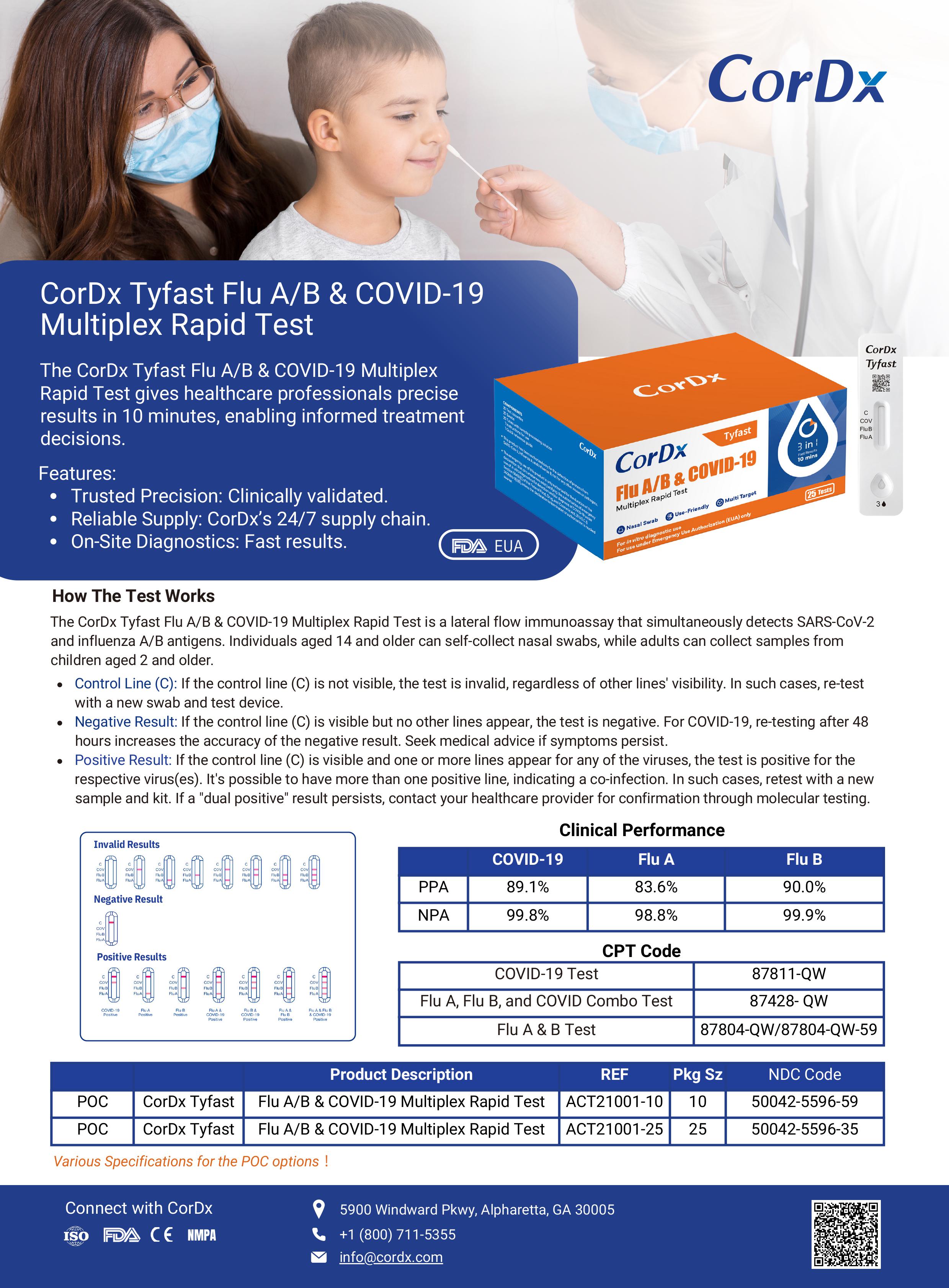 CorDx TyFast Flu A/B & COVID-19 Multiplex Rapid Test